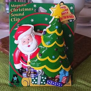 Acme Vtg. Magnetic Christmas Sound Clip Santa 🎅 Says: "Merry,Merry Christmas 🎄